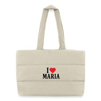 name t-shirt I love Maria t-shirt gift idea - Puffer Shopping Bag - natural - Front