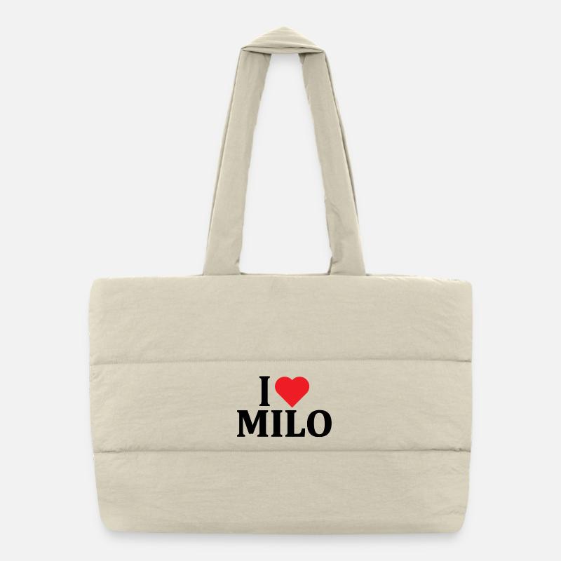 Tee shirt J'aime Milo idée cadeau t-shirt Sac shopping matelassé