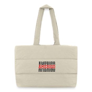 Amerigo t-shirt gift idea stacked text - Puffer Shopping Bag - natural - Front