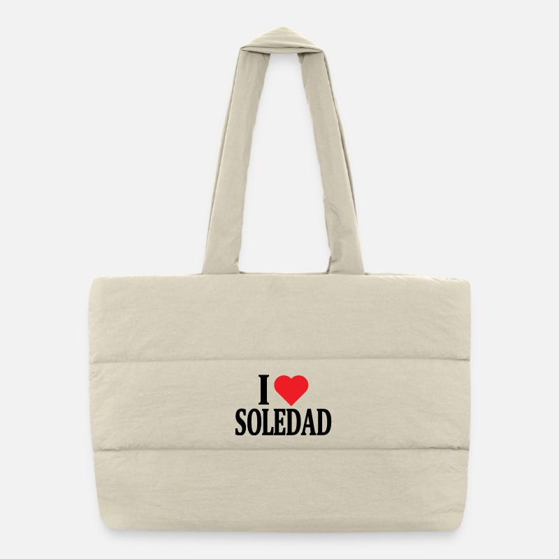 T-Shirt Ich liebe Soledad T-Shirt Geschenkidee Puffer-Einkaufstasche