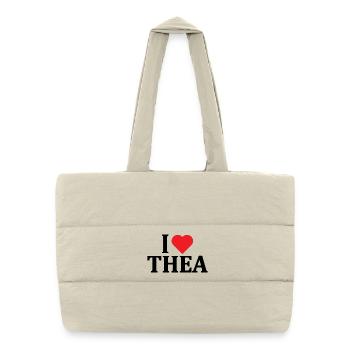 t-shirt I love Thea t-shirt gift idea - Puffer Shopping Bag - natural - Front