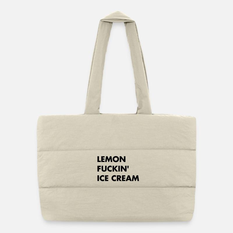Glace au citron - Lettrage noir Sac shopping matelassé