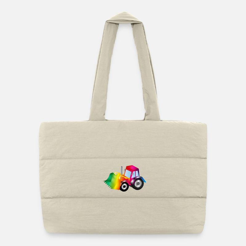 Regenbogen-Bagger voller Farbenfreude Puffer-Einkaufstasche