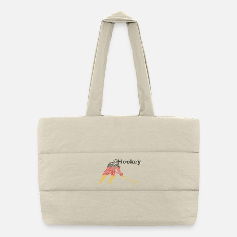 Flaggenfarben Eishockey Silhouette Puffer-Einkaufstasche
