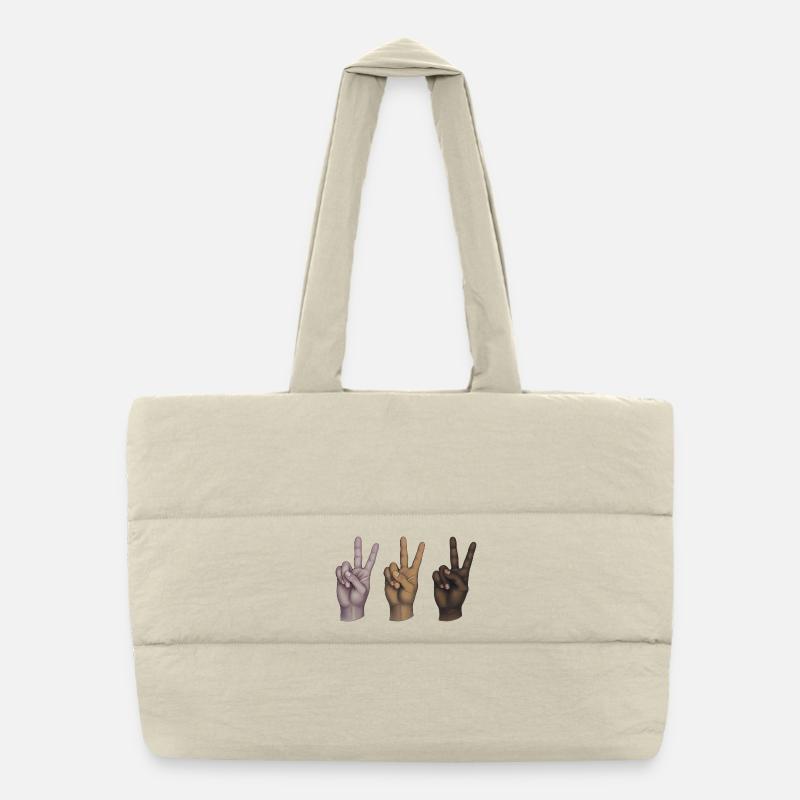 PEACE HANDS  ALL EQUALS  - peace & love Sac shopping matelassé