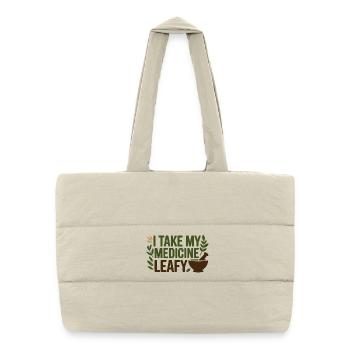 Herbalist I Take My Medicine Leafy Professional  - Puffer Shopping Bag - natural - Front