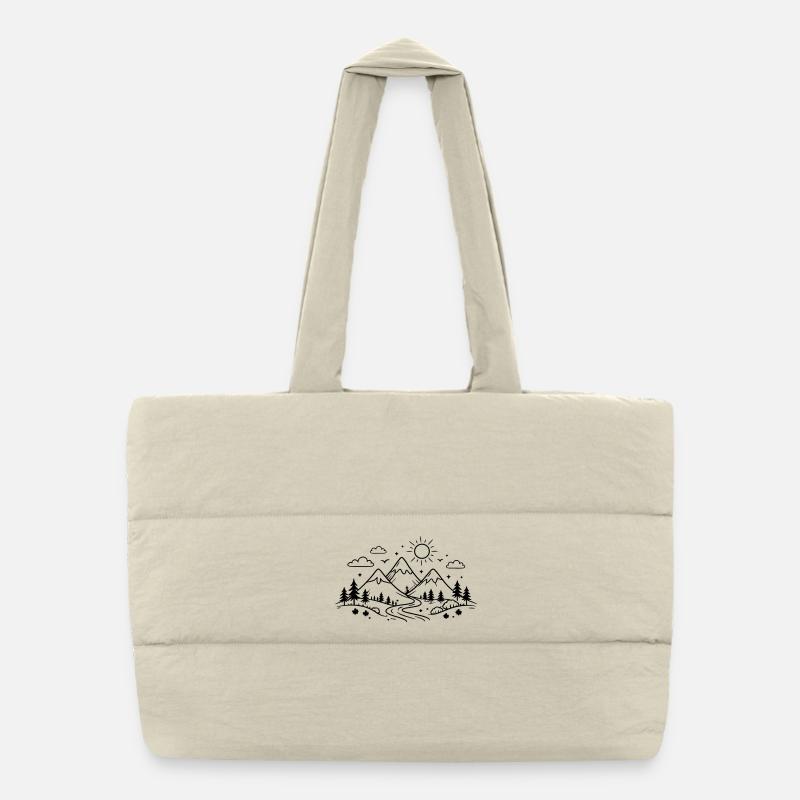 Mountains Landscape Nature Puffer Shopping Bag