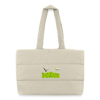 Eagle over green landscape - Puffer Shopping Bag - natural - Front