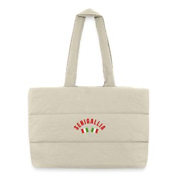 Senigallia Italian Flags Emblem - Puffer Shopping Bag - natural - Front
