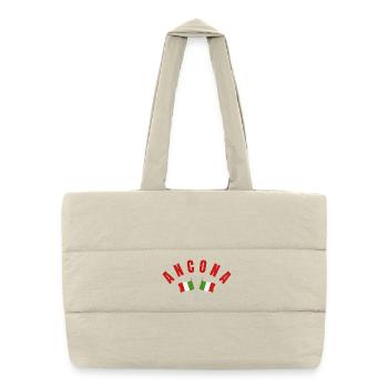 Emblème des drapeaux d’Ancône - Sac shopping matelassé - blanc naturel - Devant