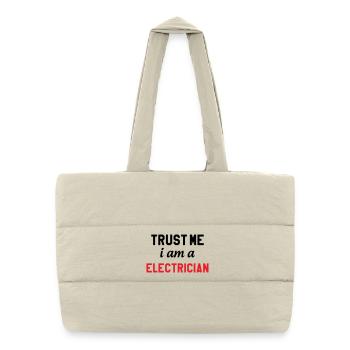 Trust me I'm an electrician: security - Puffer Shopping Bag - natural - Front