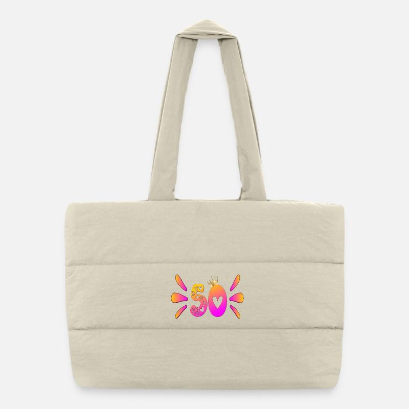 Fifty Crown - 50th Birthday Puffer Shopping Bag