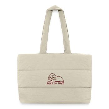 Je me suis réveillé fatigué - Sac shopping matelassé - blanc naturel - Devant