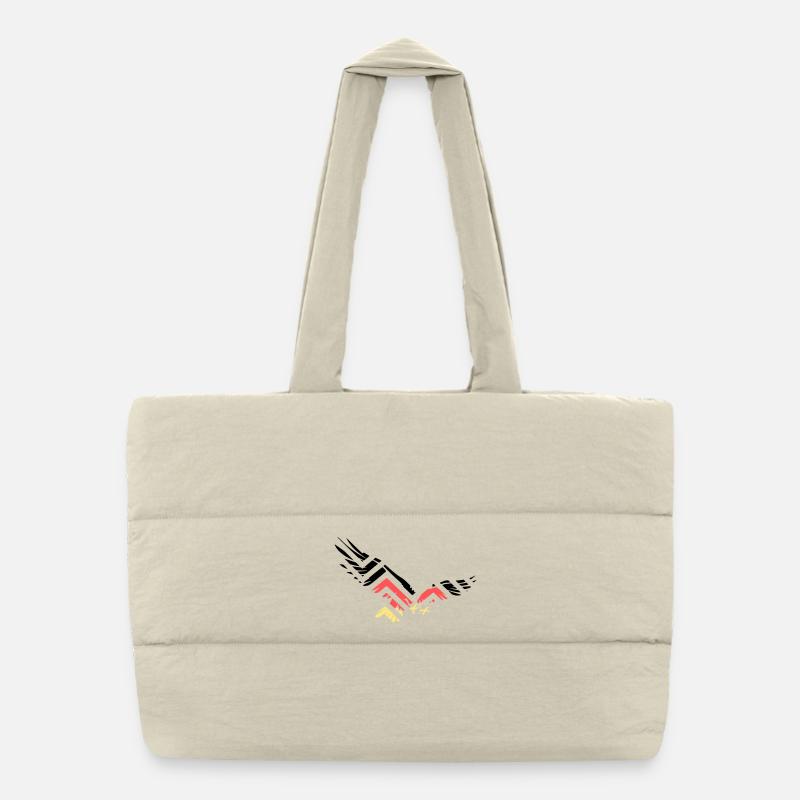 Abstract Eagle Germany Fan Puffer Shopping Bag