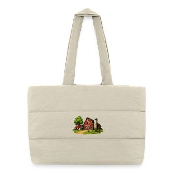 Rural barn on the farm - Puffer Shopping Bag - natural - Front