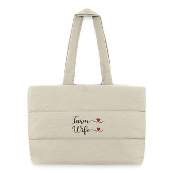 Femme de ferme - Sac shopping matelassé - blanc naturel - Devant