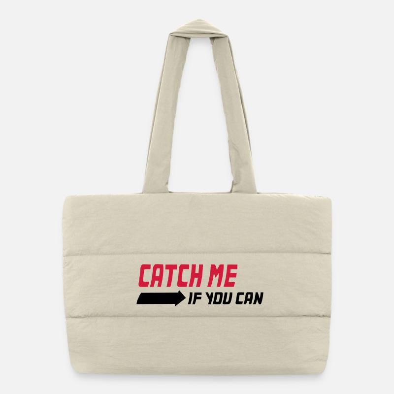 Catch me if you can - Puffer-Einkaufstasche - Naturweiß