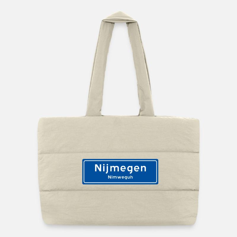 Nijmegen place name sign Puffer Shopping Bag