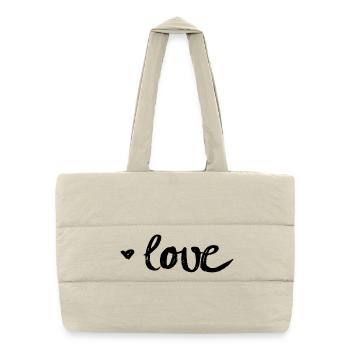 love - Puffer-Einkaufstasche - Naturweiß - Vorne