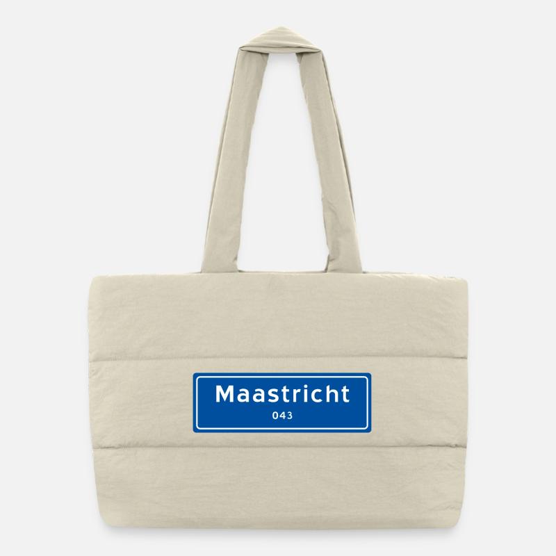 Maastricht 043 place name sign Puffer Shopping Bag
