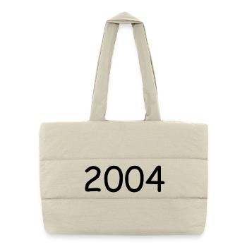 2004 20.Geburtstag birthday Jahreszahl schwarz - Puffer-Einkaufstasche - Naturweiß - Vorne