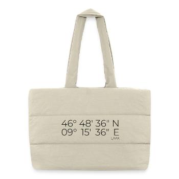 coordinates Laax Graubünden, Switzerland - Puffer Shopping Bag - natural - Front