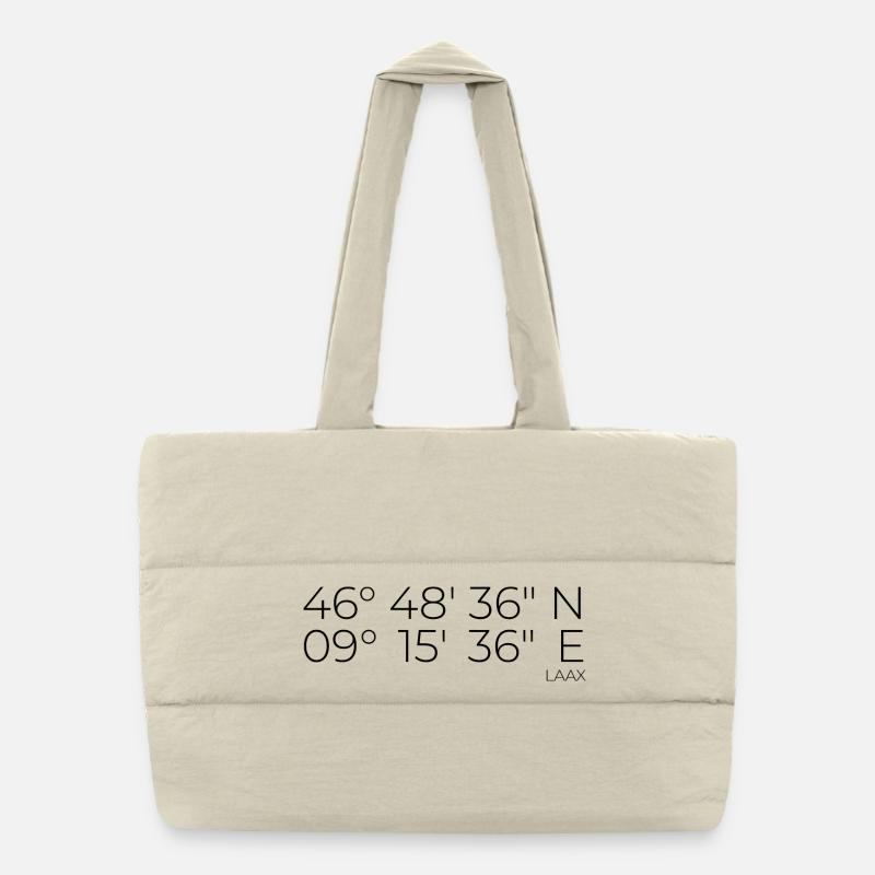 coordinates Laax Graubünden, Switzerland Puffer Shopping Bag