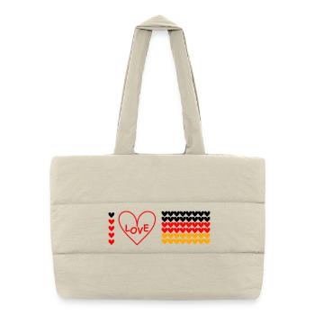 I love Deutschland - Puffer-Einkaufstasche - Naturweiß - Vorne