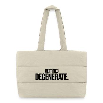 Certified Degenerate - Funny Gen Alpha Memes - Sac shopping matelassé - blanc naturel - Devant