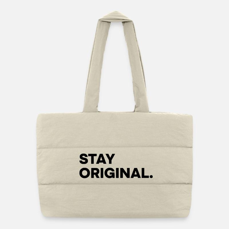STAY ORIGINAL – Conception typographique minimaliste Sac shopping matelassé