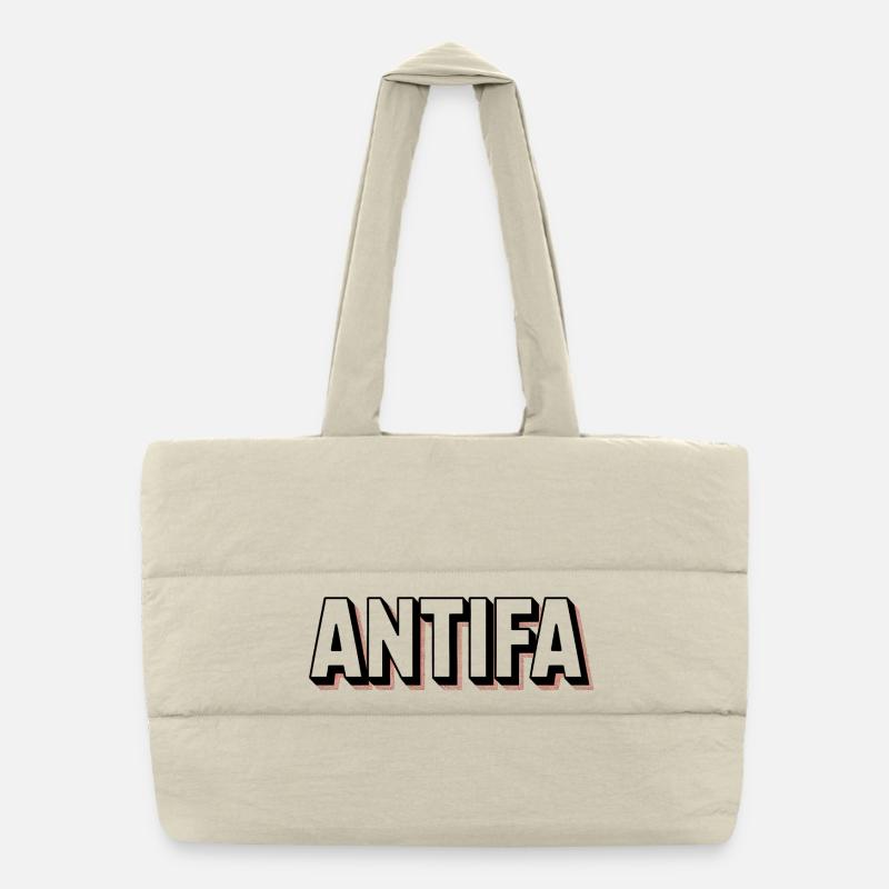 Antifa - Antifascist Merch Puffer-Einkaufstasche