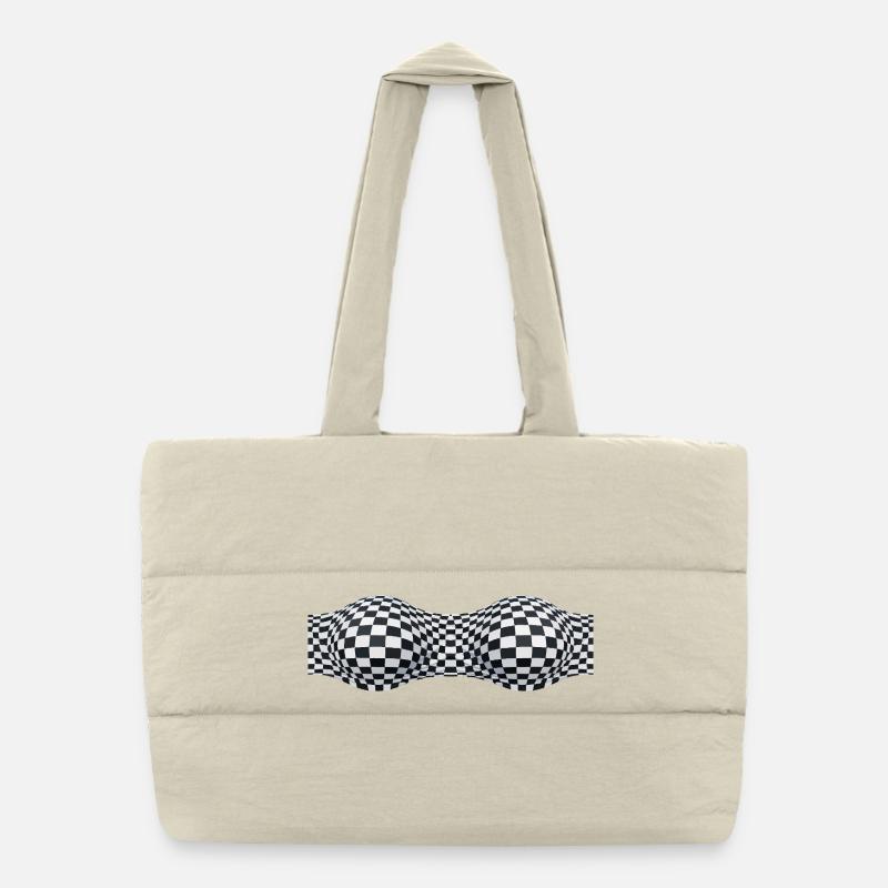 Motifs à damier pliés Sac shopping matelassé