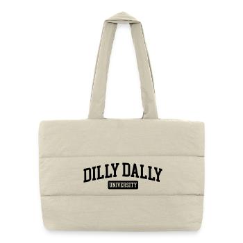 Dilly Dally University Procrastinate Threshing - Puffer Shopping Bag - natural - Front