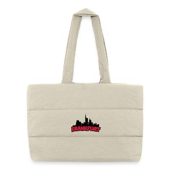 Francfort Skyline (Noir / Rouge) - Sac shopping matelassé - blanc naturel - Devant