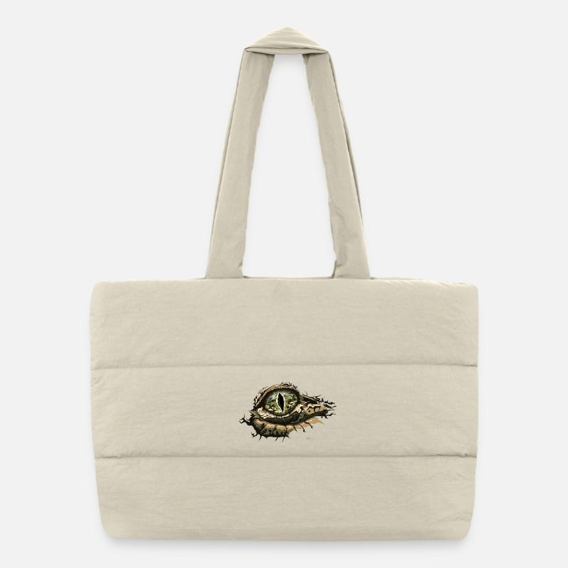 Crocodile Illustration Oeil Reptile Animaux Symbole Sac shopping matelassé