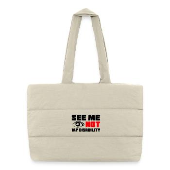 Voyez-moi, pas mon handicap, en fauteuil roulant # - Sac shopping matelassé - blanc naturel - Devant