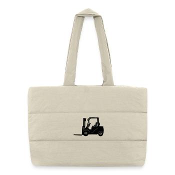 Forklift Forklift, handle, forklift - Puffer Shopping Bag - natural - Front