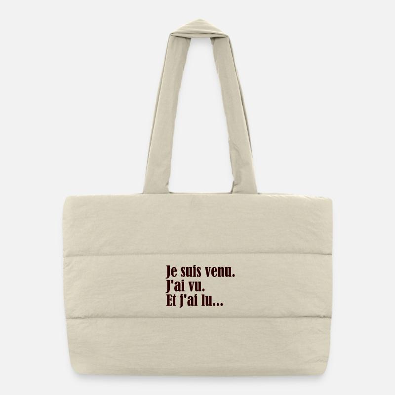 Je suis venu j'ai vu et j'ai lu Sac shopping matelassé