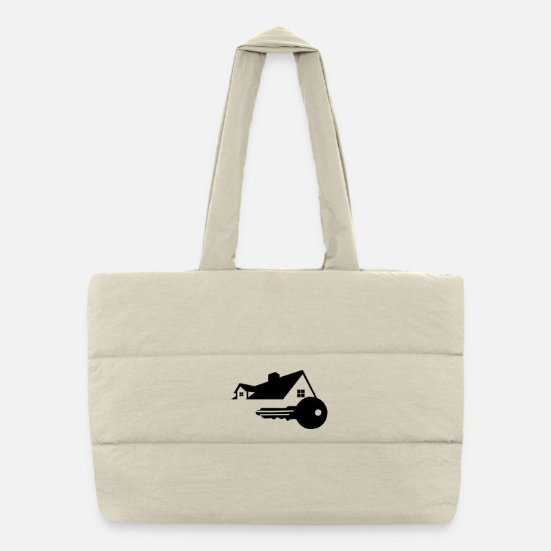 Clé avec clé de maison pour le logo acheté maison Sac shopping matelassé