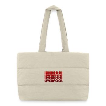 Liverpool Mehrfachtext Retro-Design - Puffer-Einkaufstasche - Naturweiß - Vorne