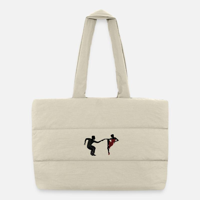Dancing couple Puffer Shopping Bag