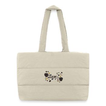 Des cœurs de réglisse noire roulés comme un escargot. - Sac shopping matelassé - blanc naturel - Devant