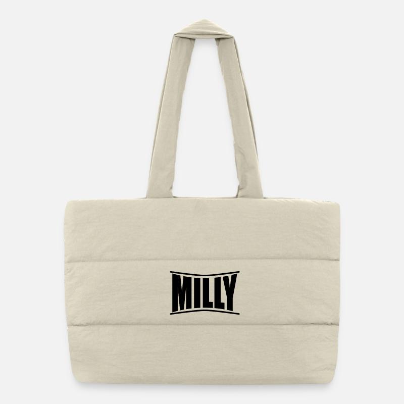 nom du t-shirt Milly idée cadeau t-shirt Sac shopping matelassé