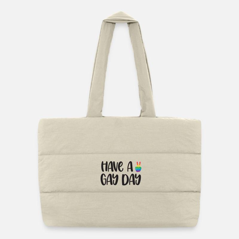 LGBT Pride Month - Have a Gay Day Puffer Shopping Bag