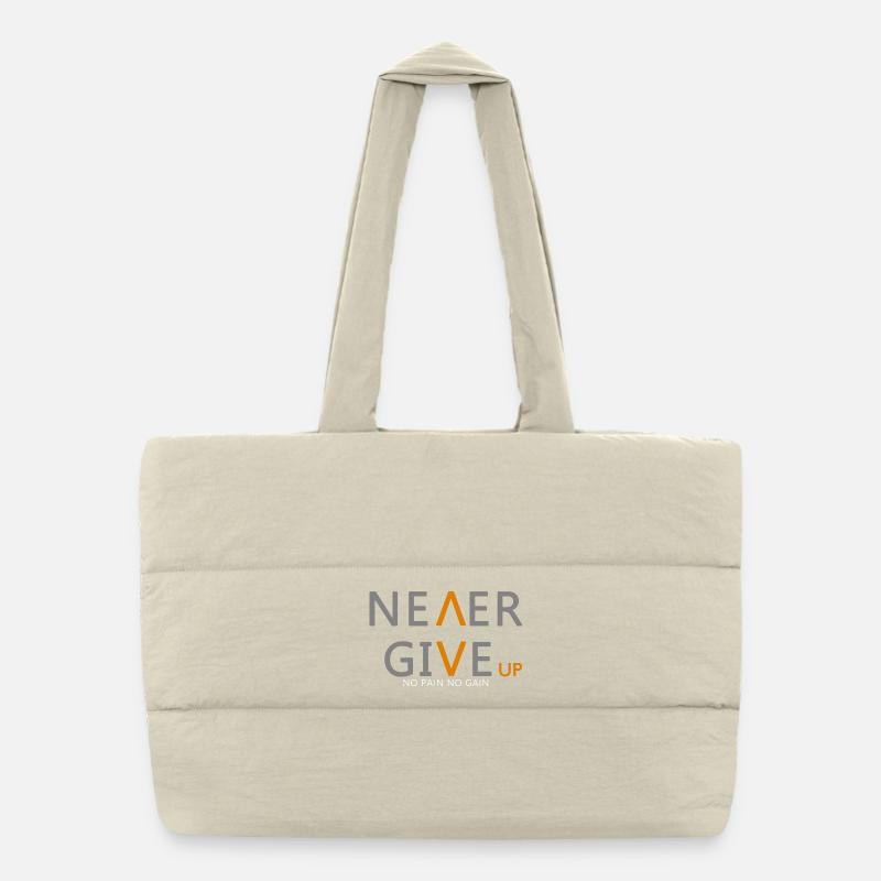 Never give up Incarnez essence de la persévérance Sac shopping matelassé