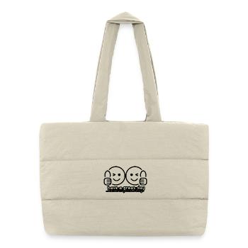 Wink & Win – Pouce en l’air pour une belle journée - Sac shopping matelassé - blanc naturel - Devant