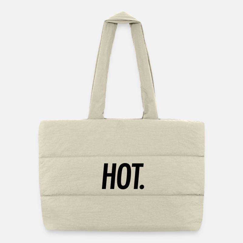 CHAUD. – Typographie audacieuse - Sac shopping matelassé - blanc naturel
