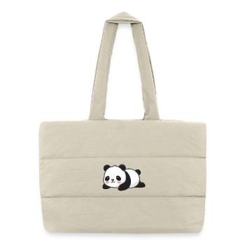 Amoureux des animaux panda mignon - Sac shopping matelassé - blanc naturel - Devant