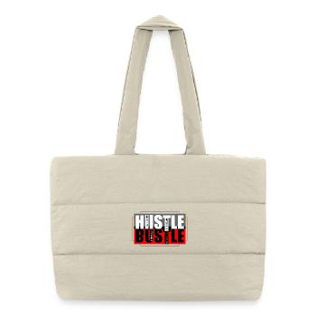 Motif d’agitation et de buste avec des contrastes de couleurs clairs - Sac shopping matelassé - blanc naturel - Devant