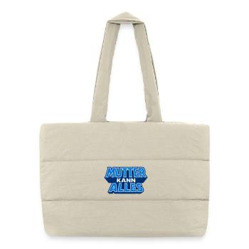Maman peut tout faire Motif en bleu - Sac shopping matelassé - blanc naturel - Devant